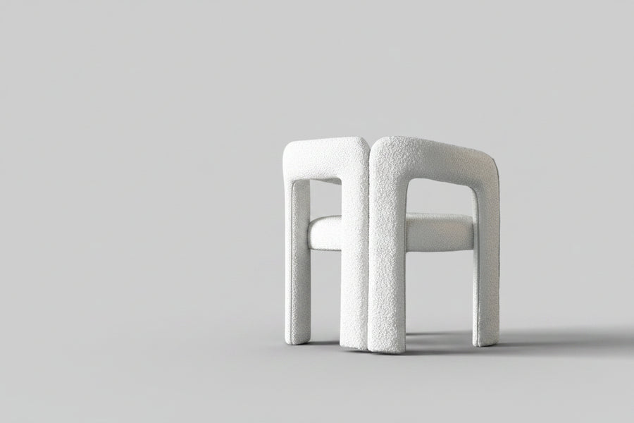 Avalon Chair | White Boucle Fabric