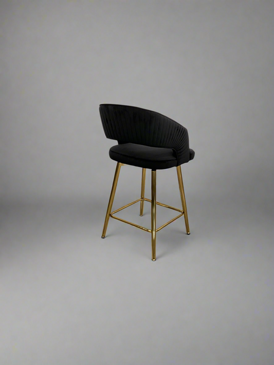 Bella Swivel Stool | Black Velvet