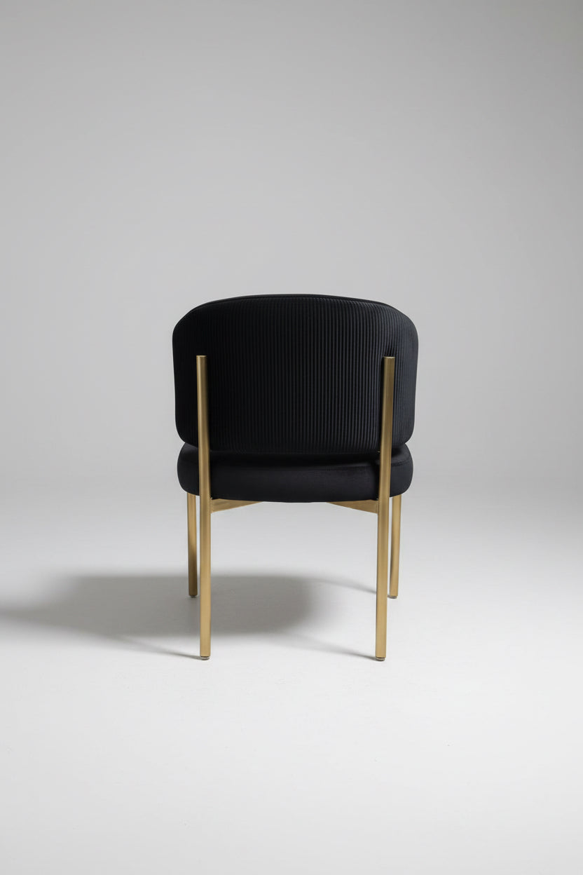 Tiffany Pleated Chair | Black Velvet