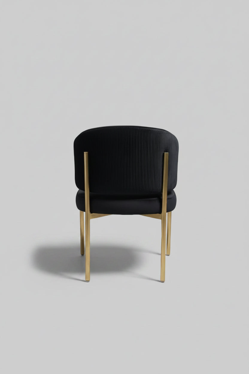 Tiffany Pleated Chair | Black Velvet