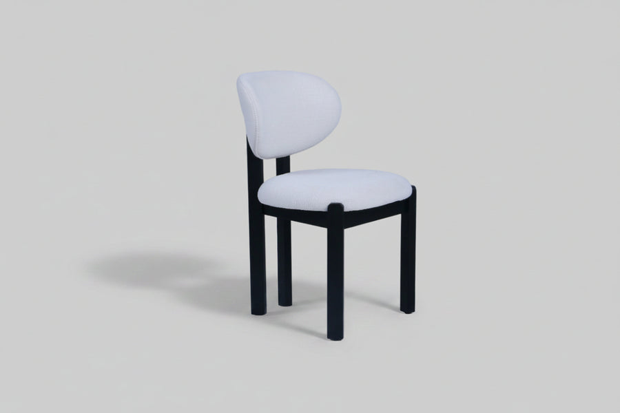 Dove Chair | Black Wood - Offwhite Teddy Fabric