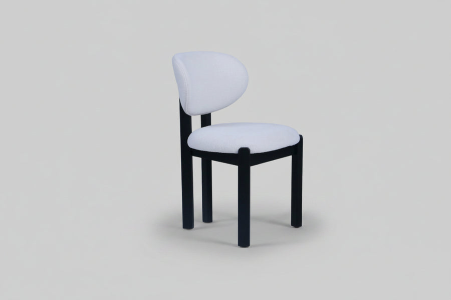 Dove Chair | Black Wood - Offwhite Teddy Fabric