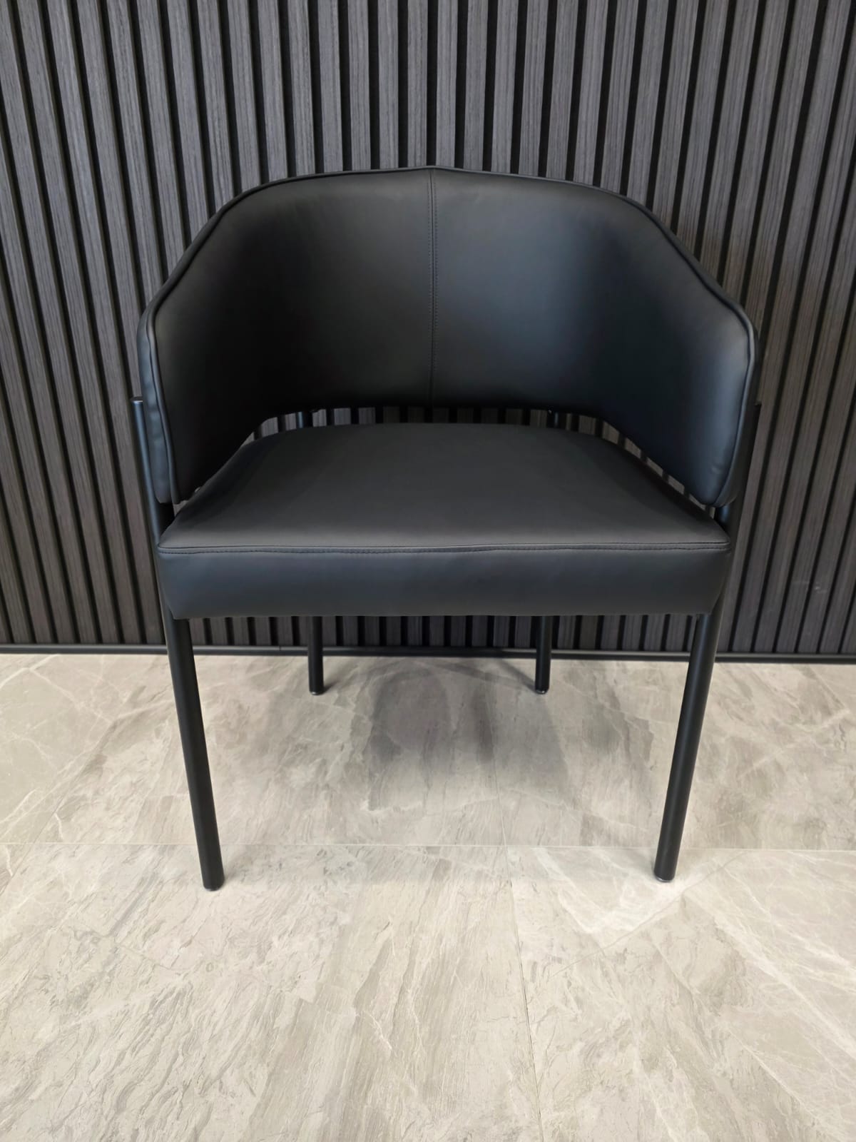 Tiffany Chair | Black PU Black Legs