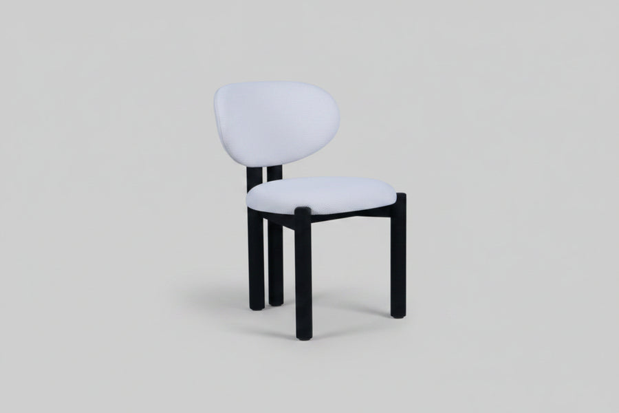 Dove Chair | Black Wood - Offwhite Teddy Fabric