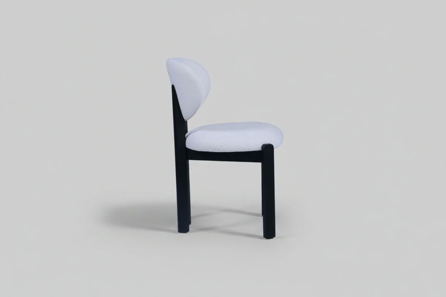 Dove Chair | Black Wood - Offwhite Teddy Fabric