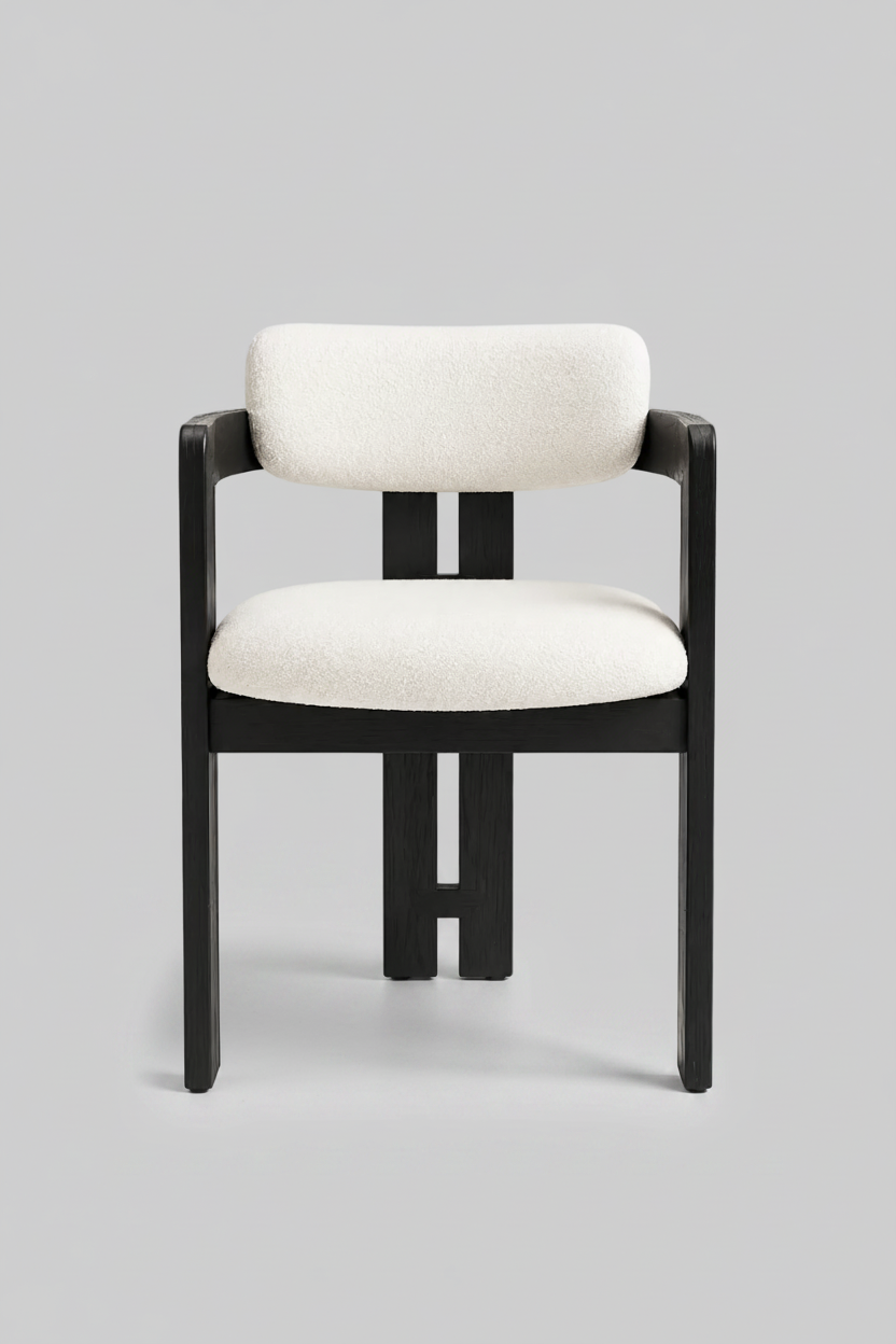 Ebony Chair | Black - Boucle Fabric