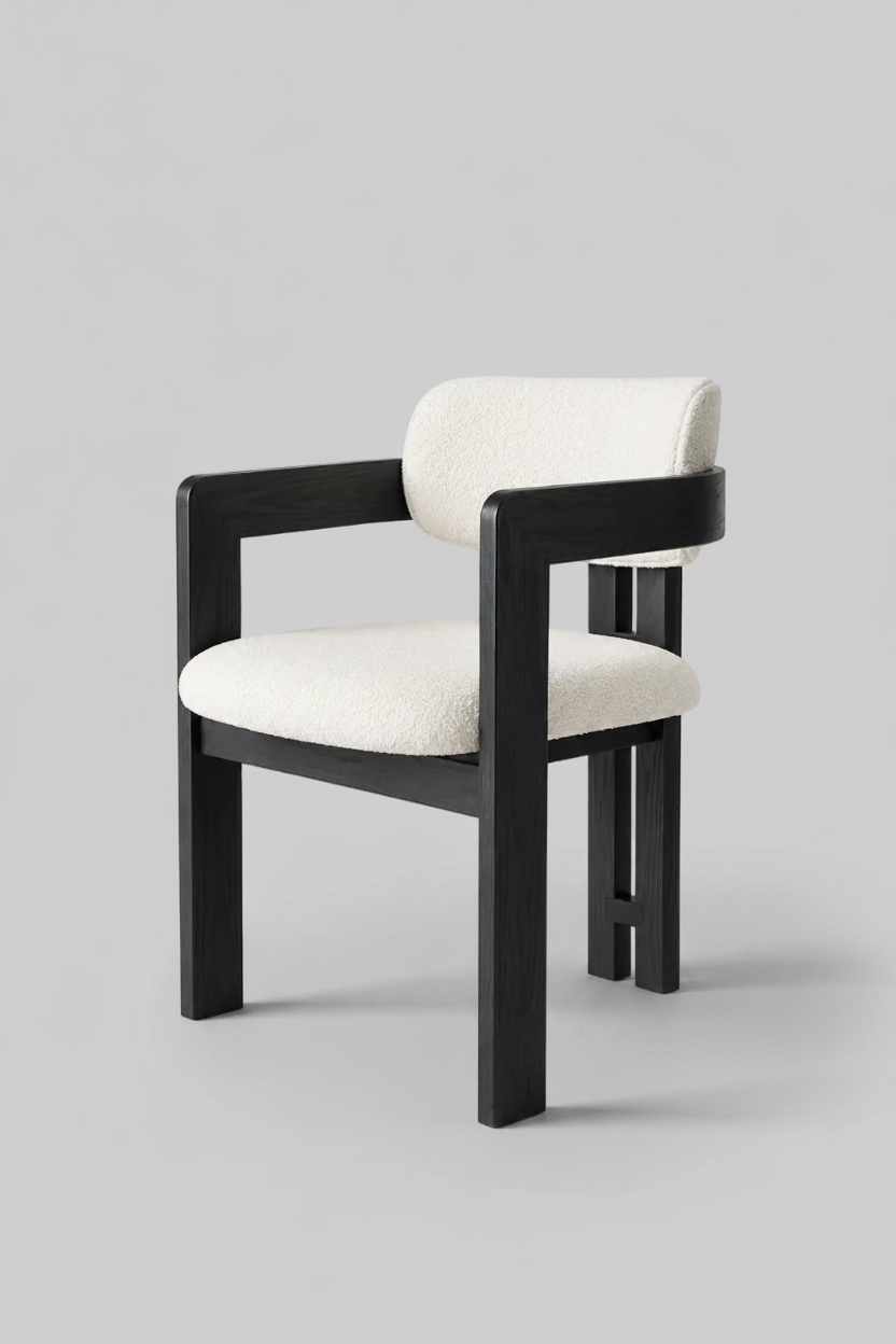 Ebony Chair | Black - Boucle Fabric