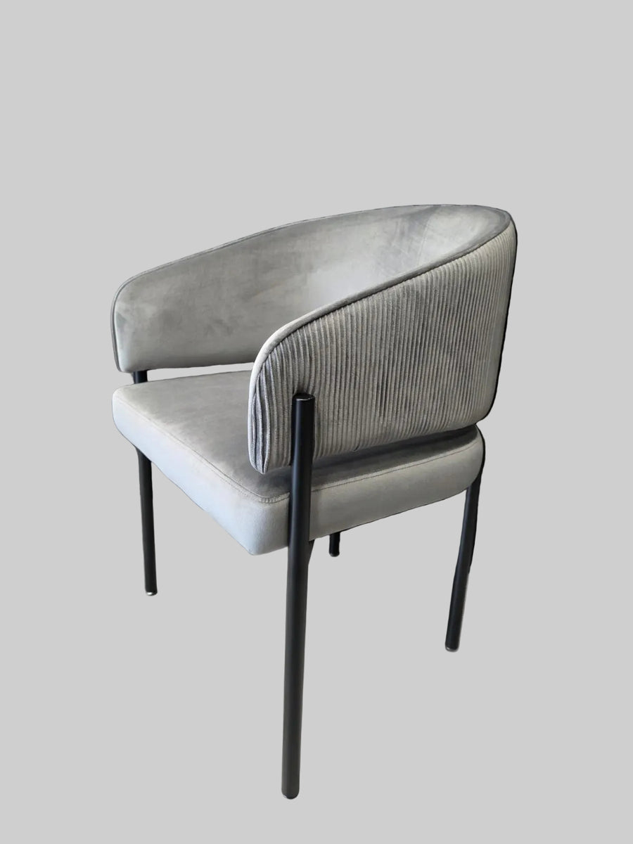 Tiffany Pleated Chair | Grey Velvet