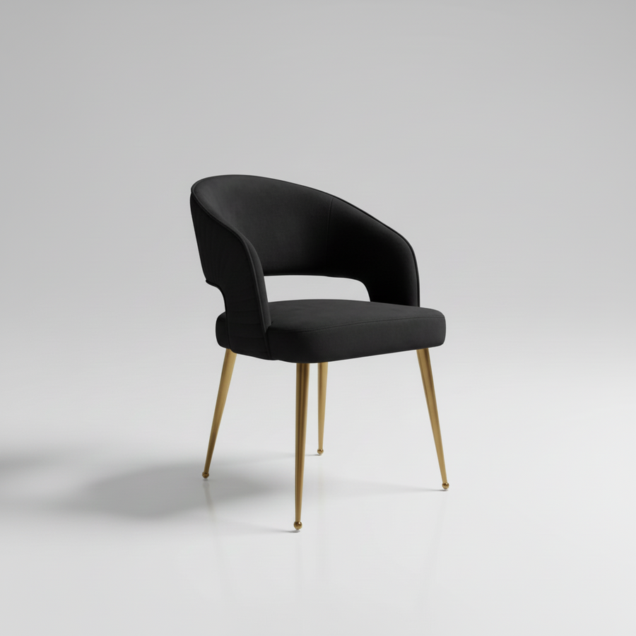 Bella Chair| Black Velvet