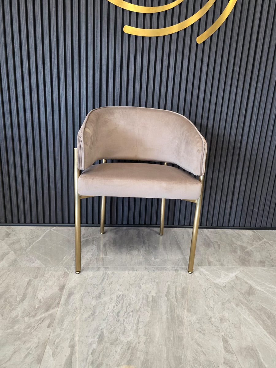 Tiffany Pleated Chair | Mink Velvet