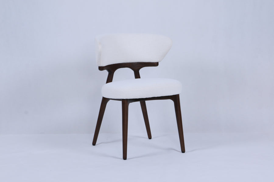 Nairobi Chair | Walnut Wood - White Fabric