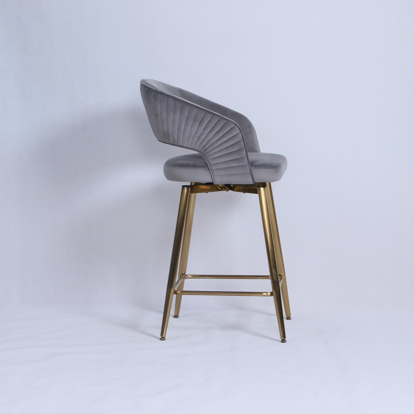 Bella Swivel Stool | Grey Velvet