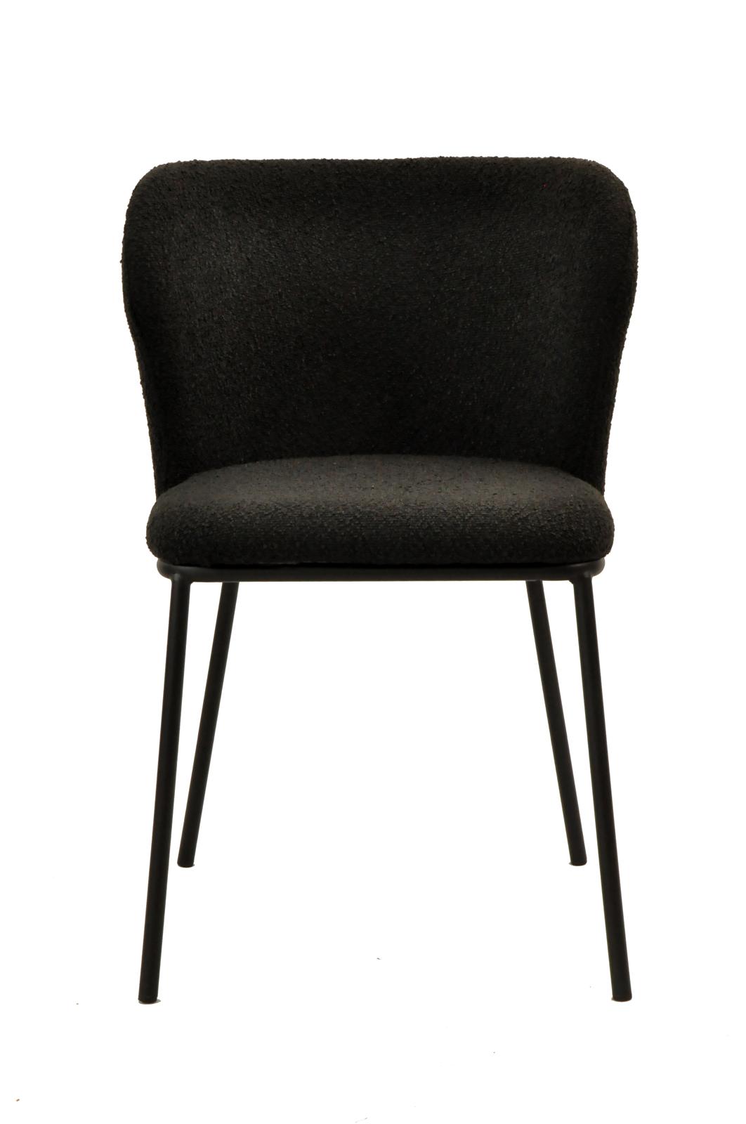 Clara Chair | Black Boucle Fabric
