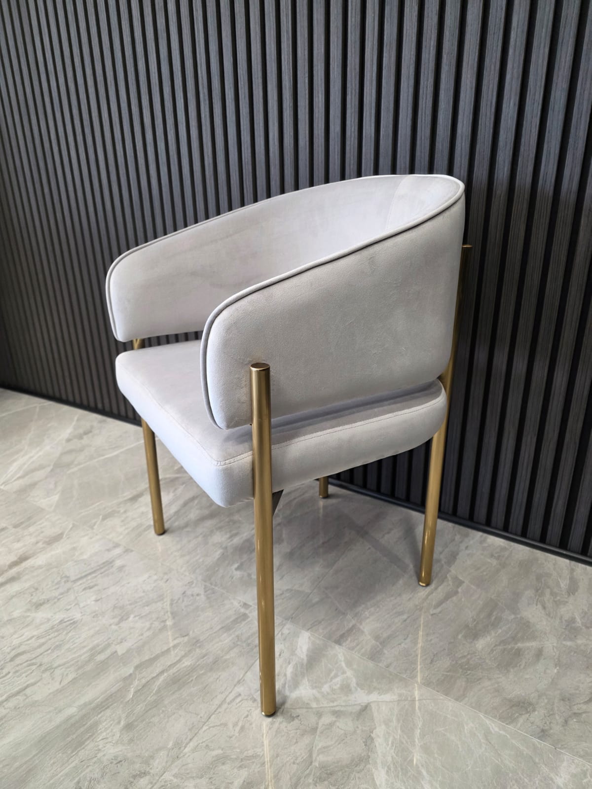Tiffany Chair | Silver Velvet