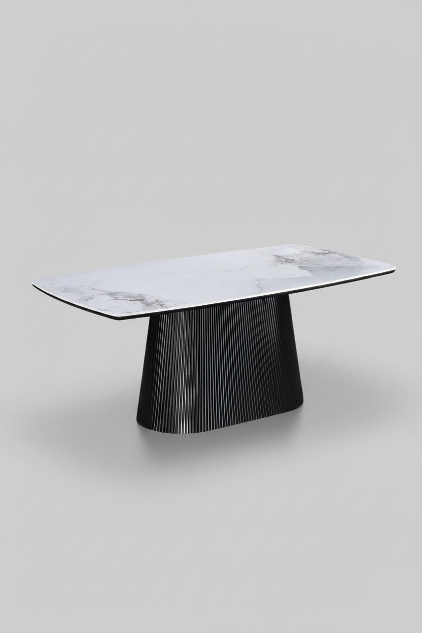Artemis Table 180cm | Black Base - Chanel Stone Top