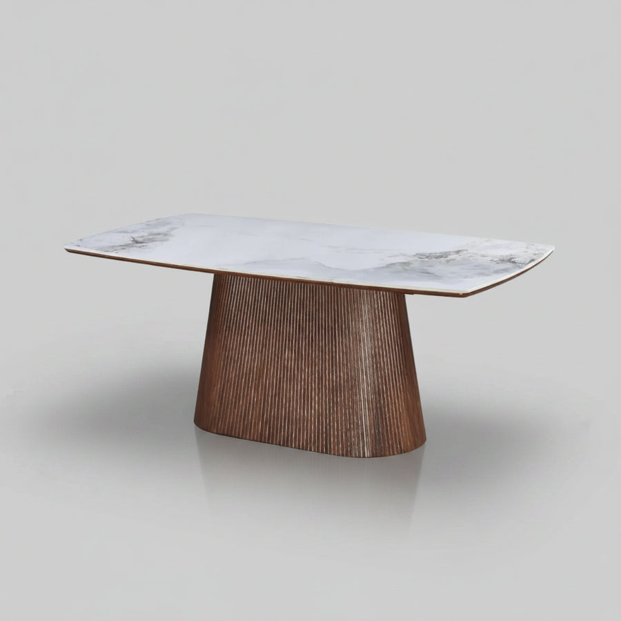 Artemis Table 180cm | Walnut Base - Chanel Stone Top