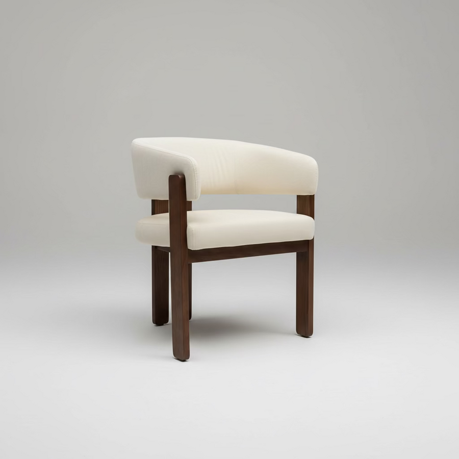 Tisorie Chair | Walnut - Offwhite Velvet Fabric