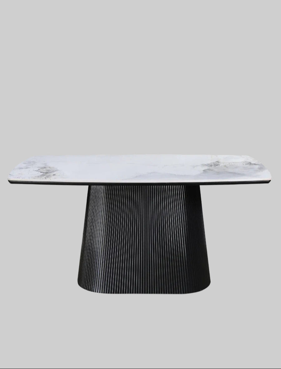 Artemis Table 180cm | Black Base - Chanel Stone Top