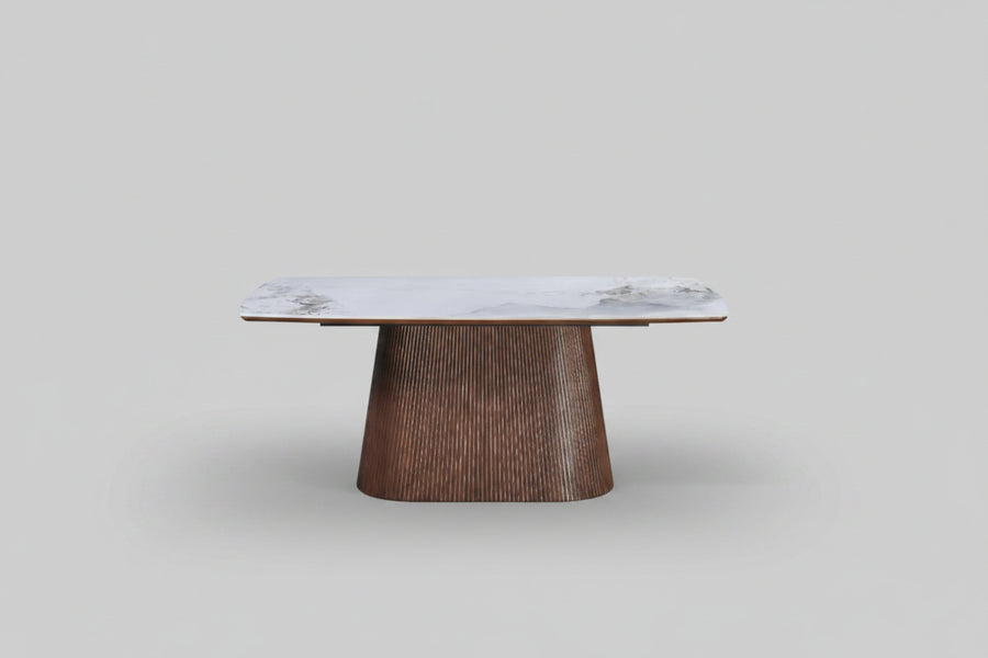Artemis Table 180cm | Walnut Base - Chanel Stone Top