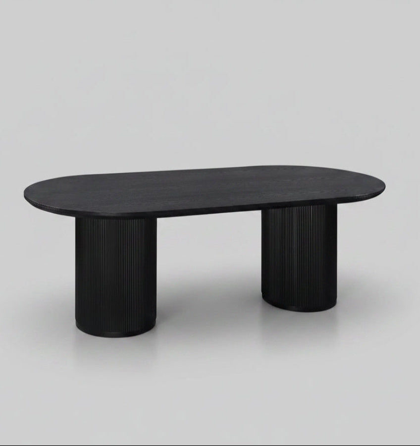 Grove Table 240cm | Black Wood Top - Black Base