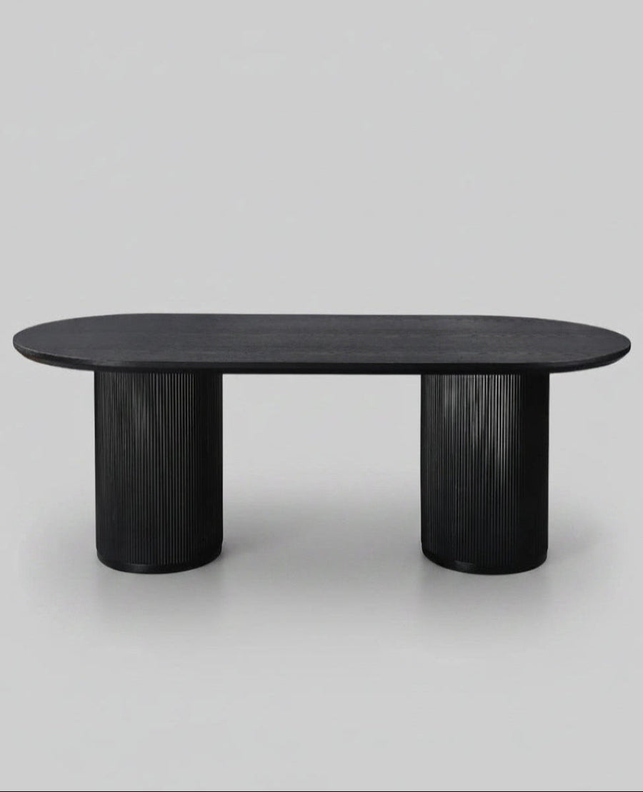 Grove Table 240cm | Black Wood Top - Black Base