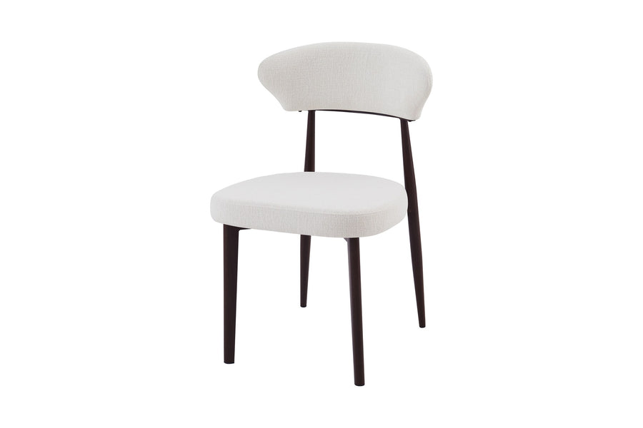 Jade Chair | Walnut Finish - Ivory Fabric