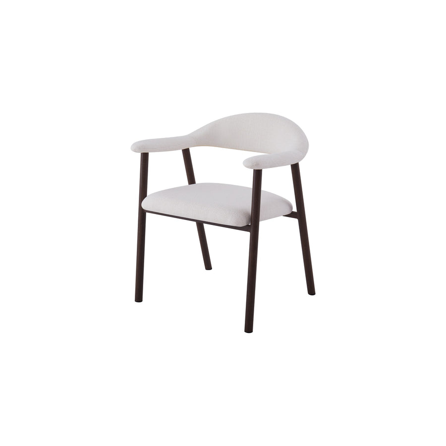 Oregon Chair | Walnut Finish - Ivory Fabric