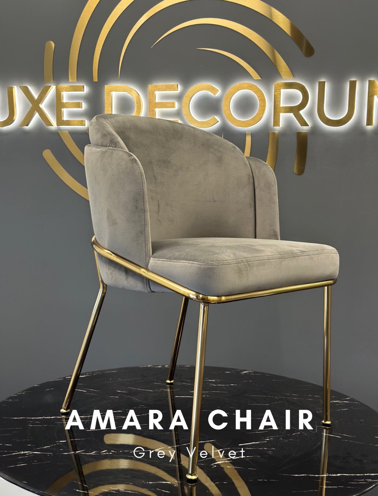 Amara Chair | Grey Velvet