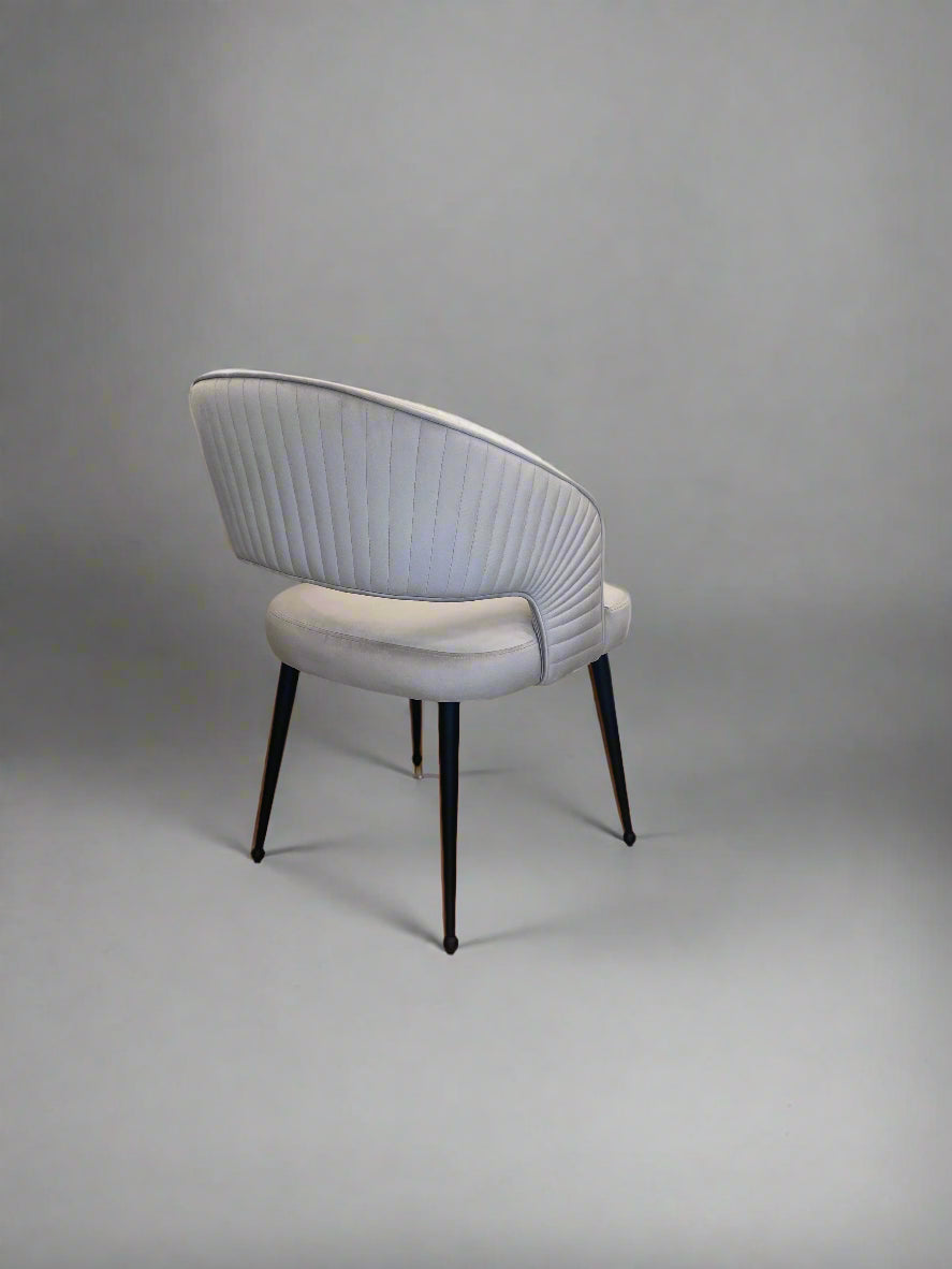 Bella Chair | Silver Velvet Black Legs