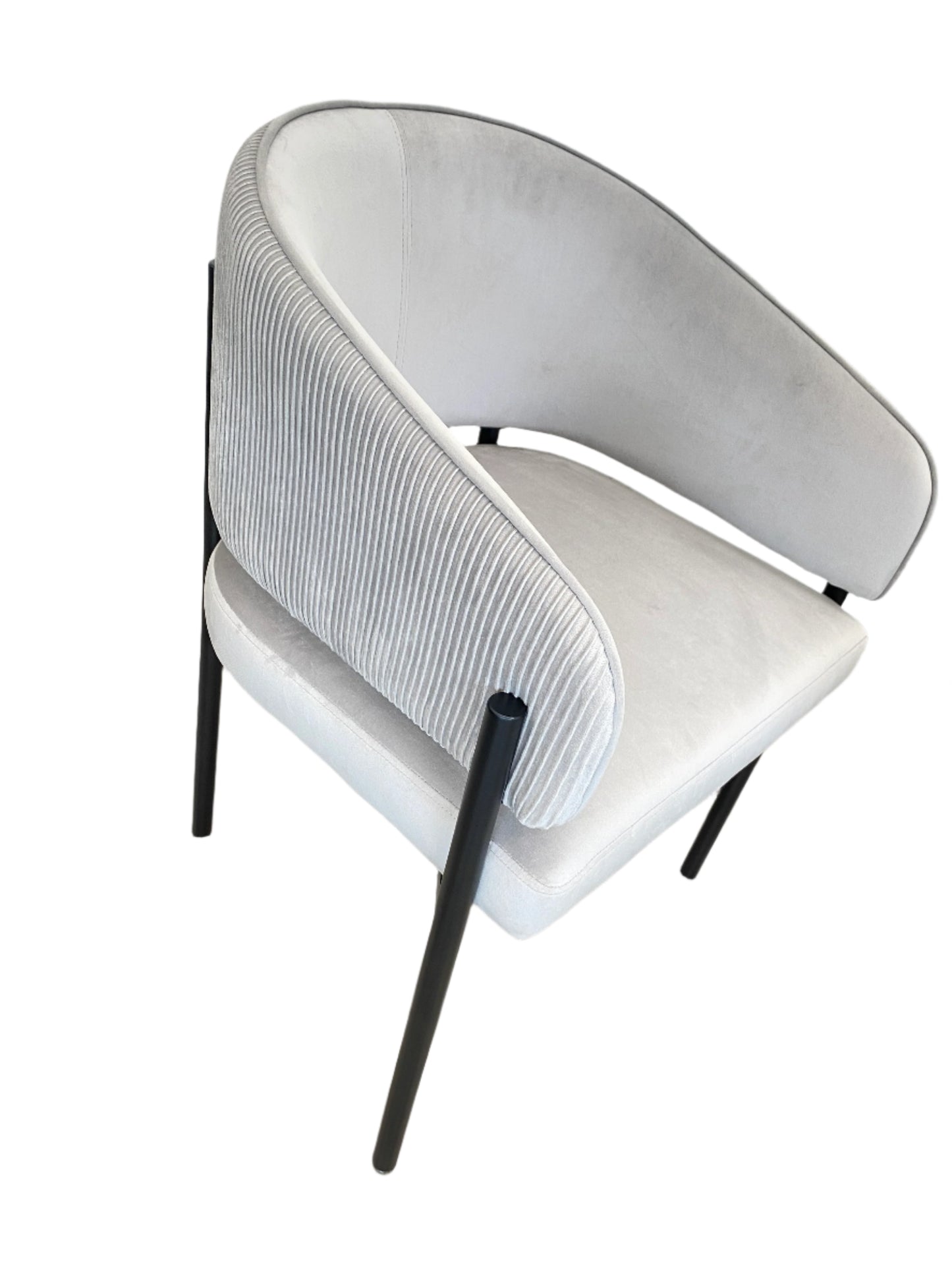 Tiffany Pleated Chair | Silver Velvet