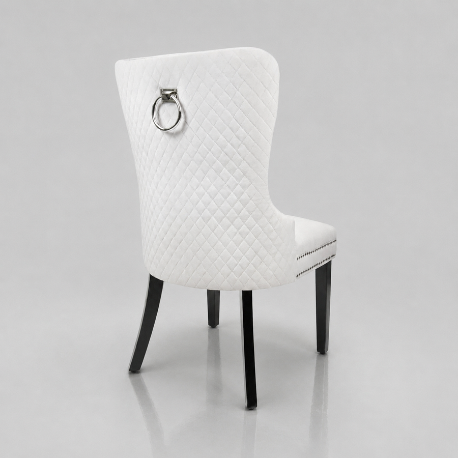 Xini Chair | Silver Velvet Wood Legs