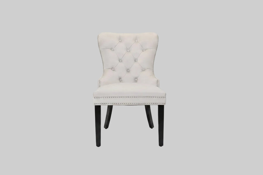 Xini Chair | Silver Velvet Wood Legs