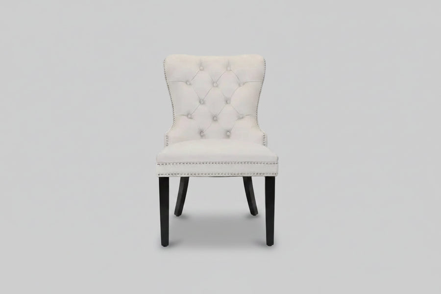 Xini Chair | Silver Velvet Wood Legs