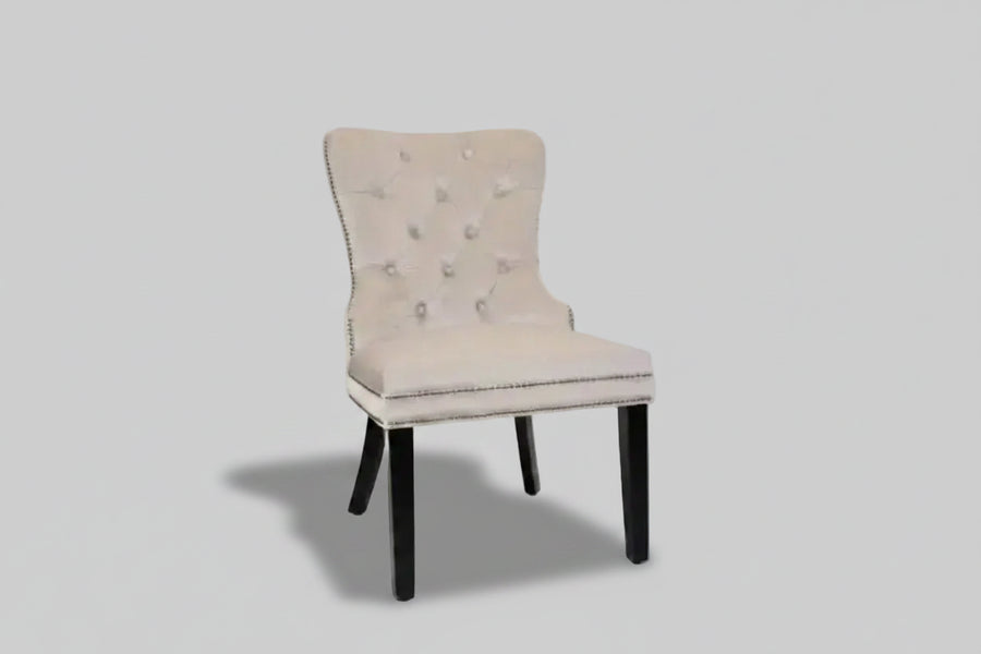 Xini Chair | Champagne Velvet Wood Legs