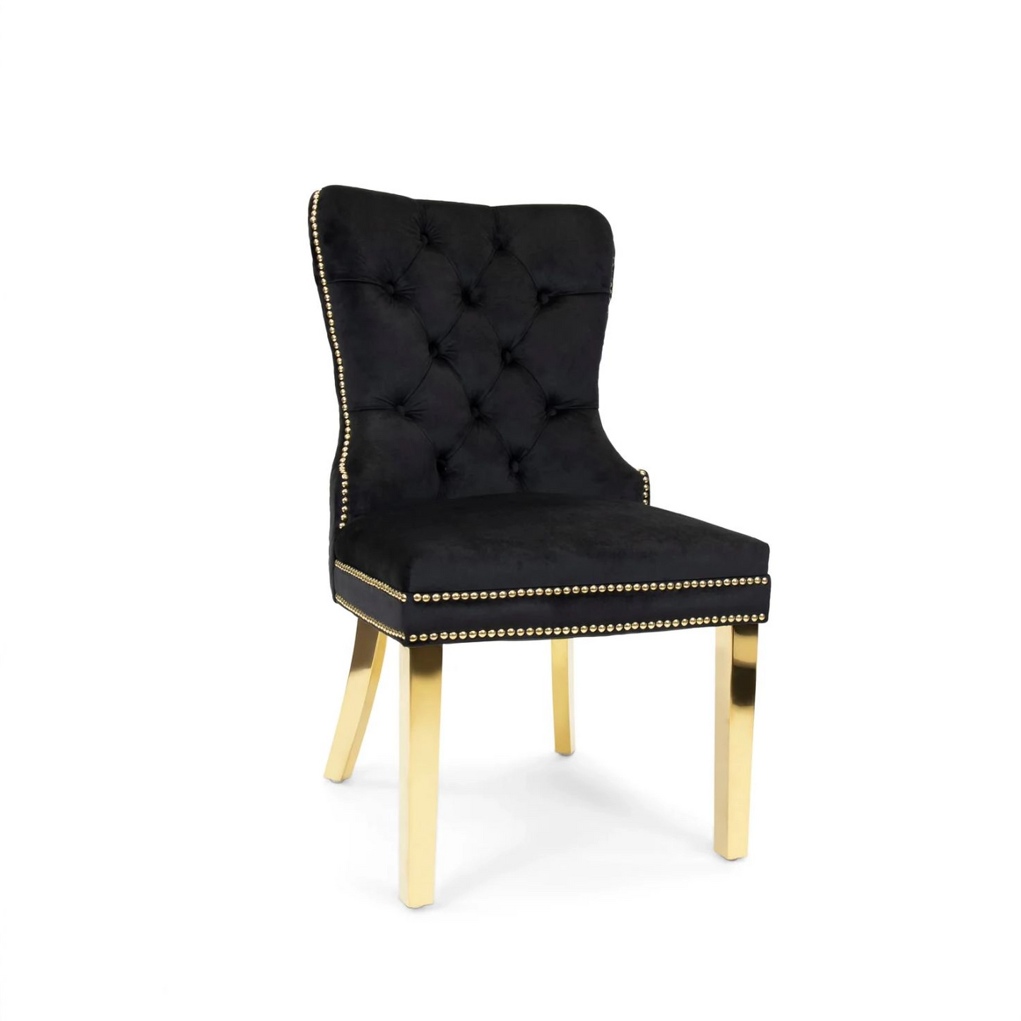 Xini Chair Gold Trim | Black Velvet