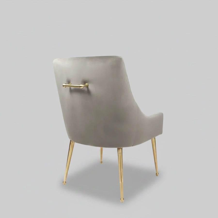 Diore Chair | Gray Velvet Brushed Gold legs