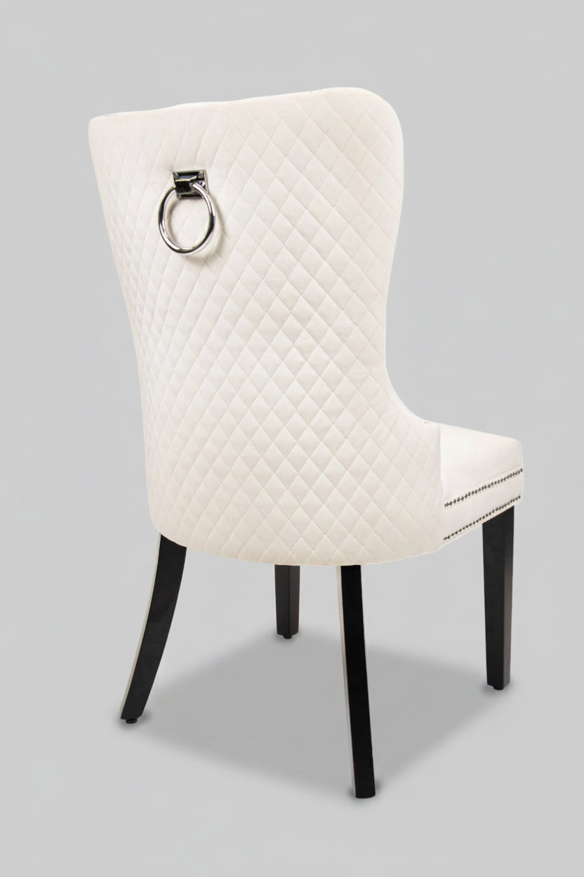 Xini Chair | Offwhite Velvet Wood Legs