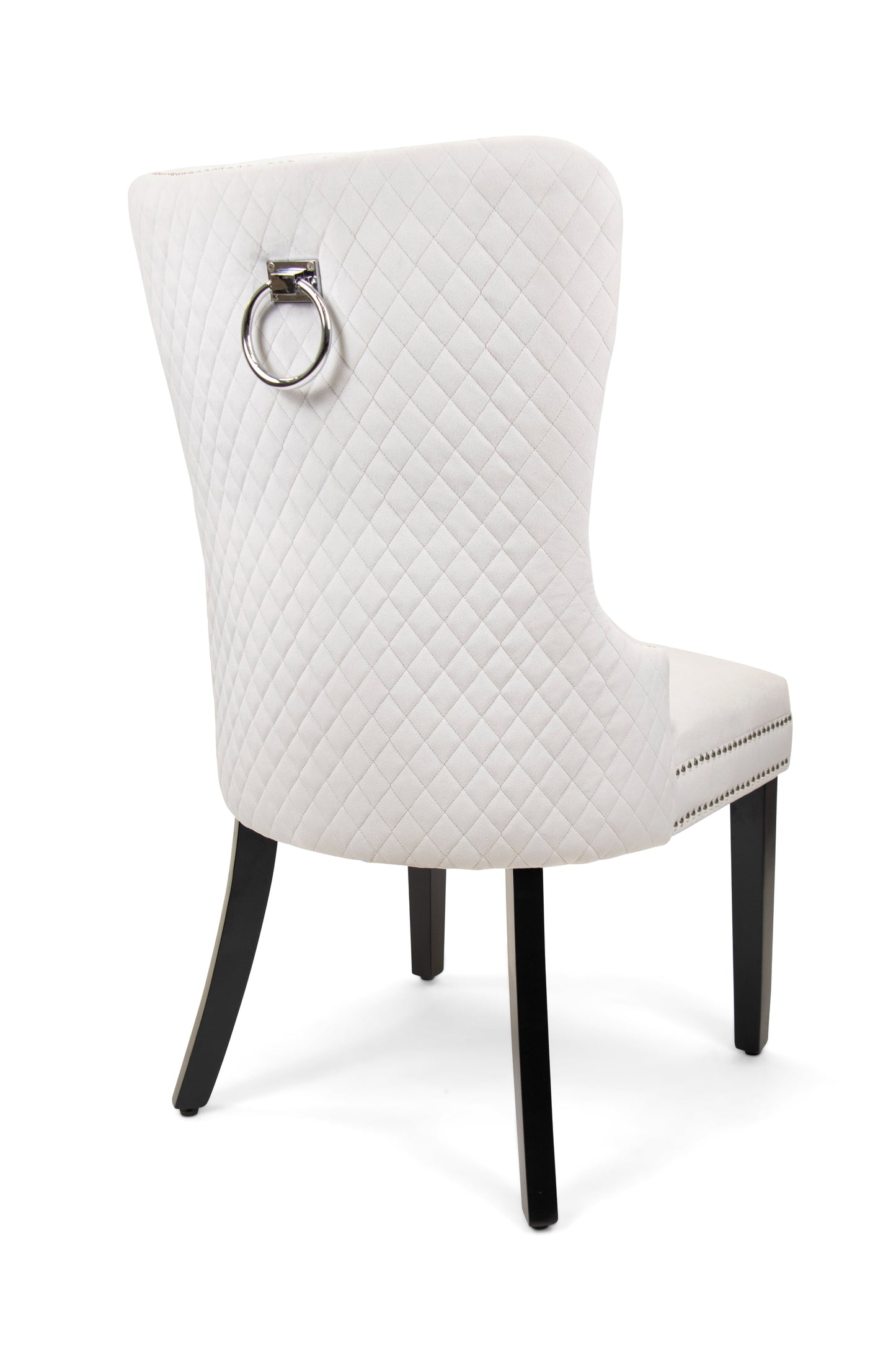Xini Chair | Silver Velvet Wood Legs