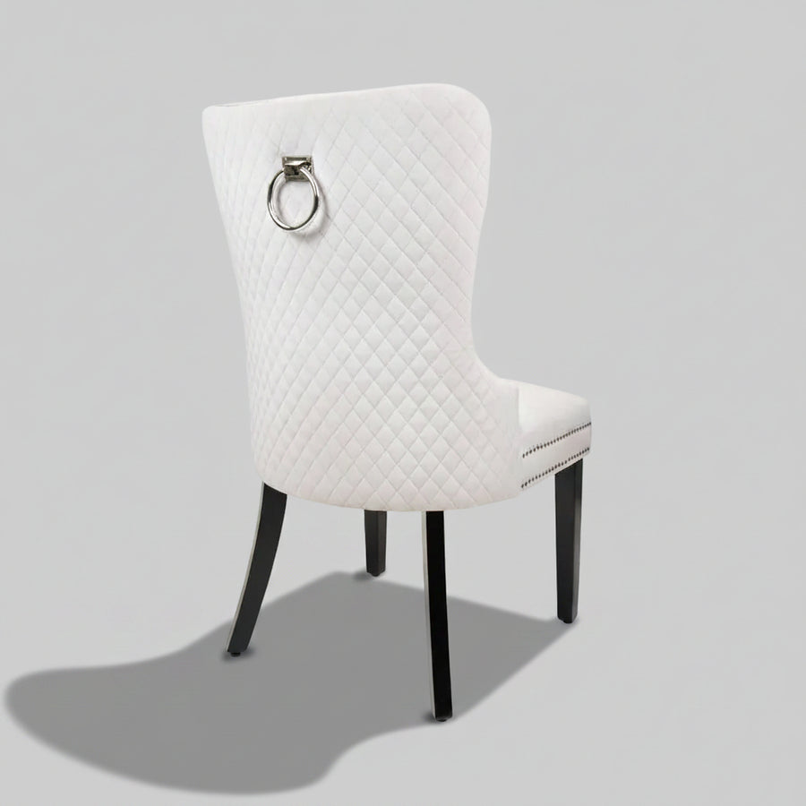 Xini Chair | Silver Velvet Wood Legs