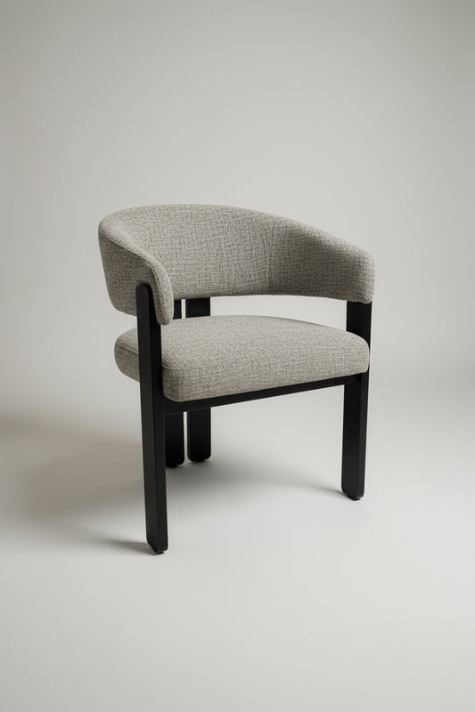 Tisorie Chair | Black Wood - Grey Fabric