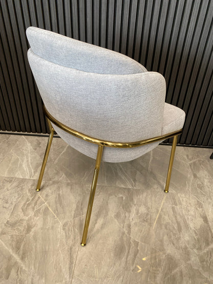 Amara Chair | Grey Linen Fabric