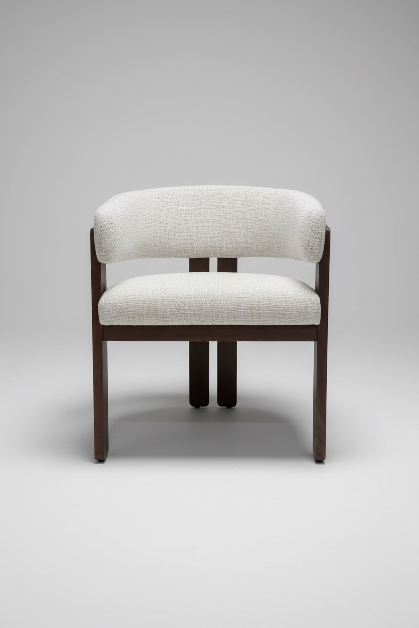 Tisorie Chair | Walnut Wood - Wheat Fabric