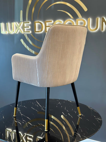 Madrid Chair - Black Metal Legs with Gold Tip