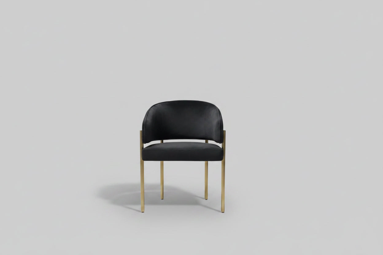 Tiffany Pleated Chair | Black Velvet