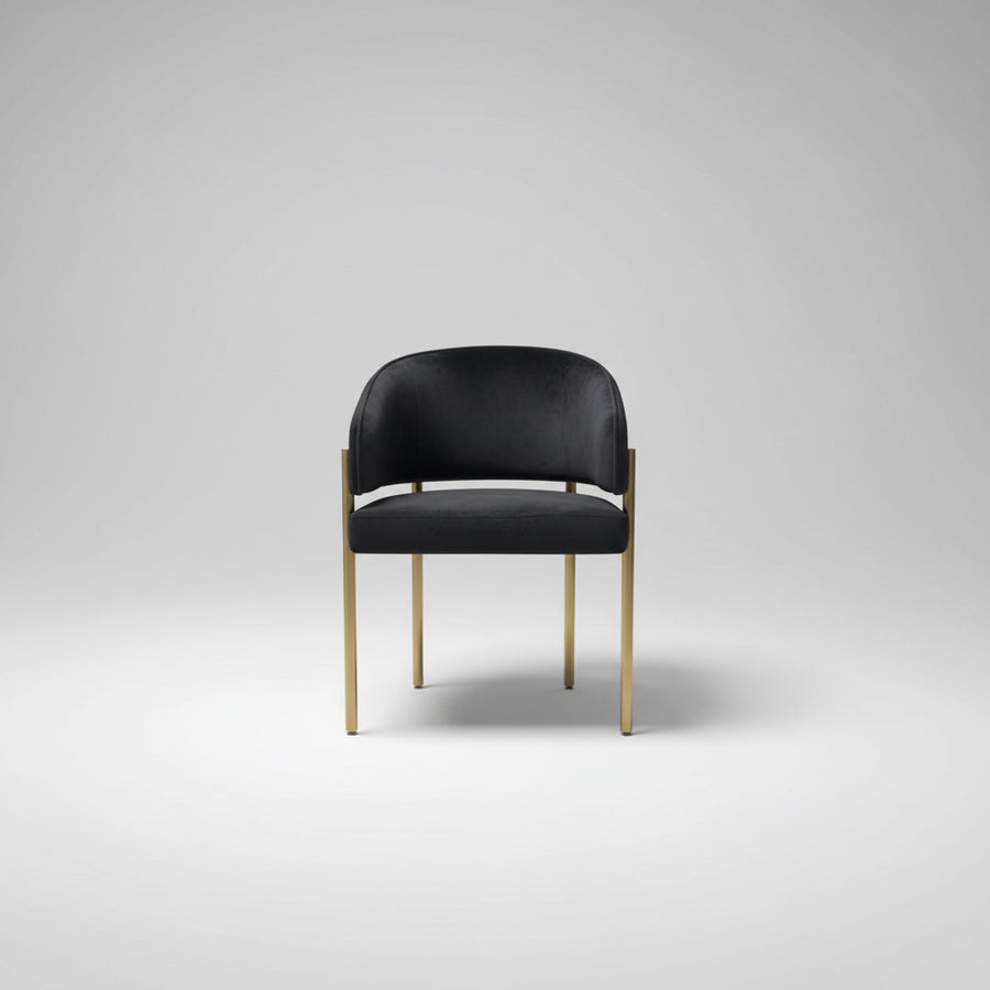 Tiffany Pleated Chair | Black Velvet