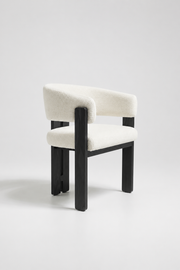 Tisorie Chair | Black Wood - White Fabric