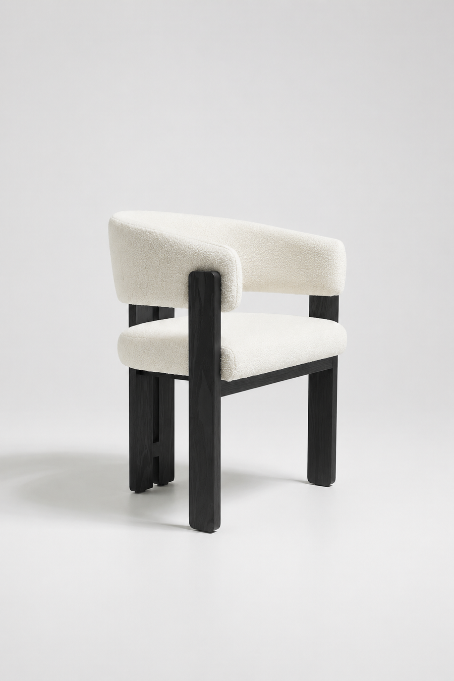 Tisorie Chair | Black Wood - White Fabric
