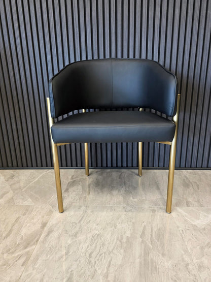 Tiffany Chair | Black PU Black Legs