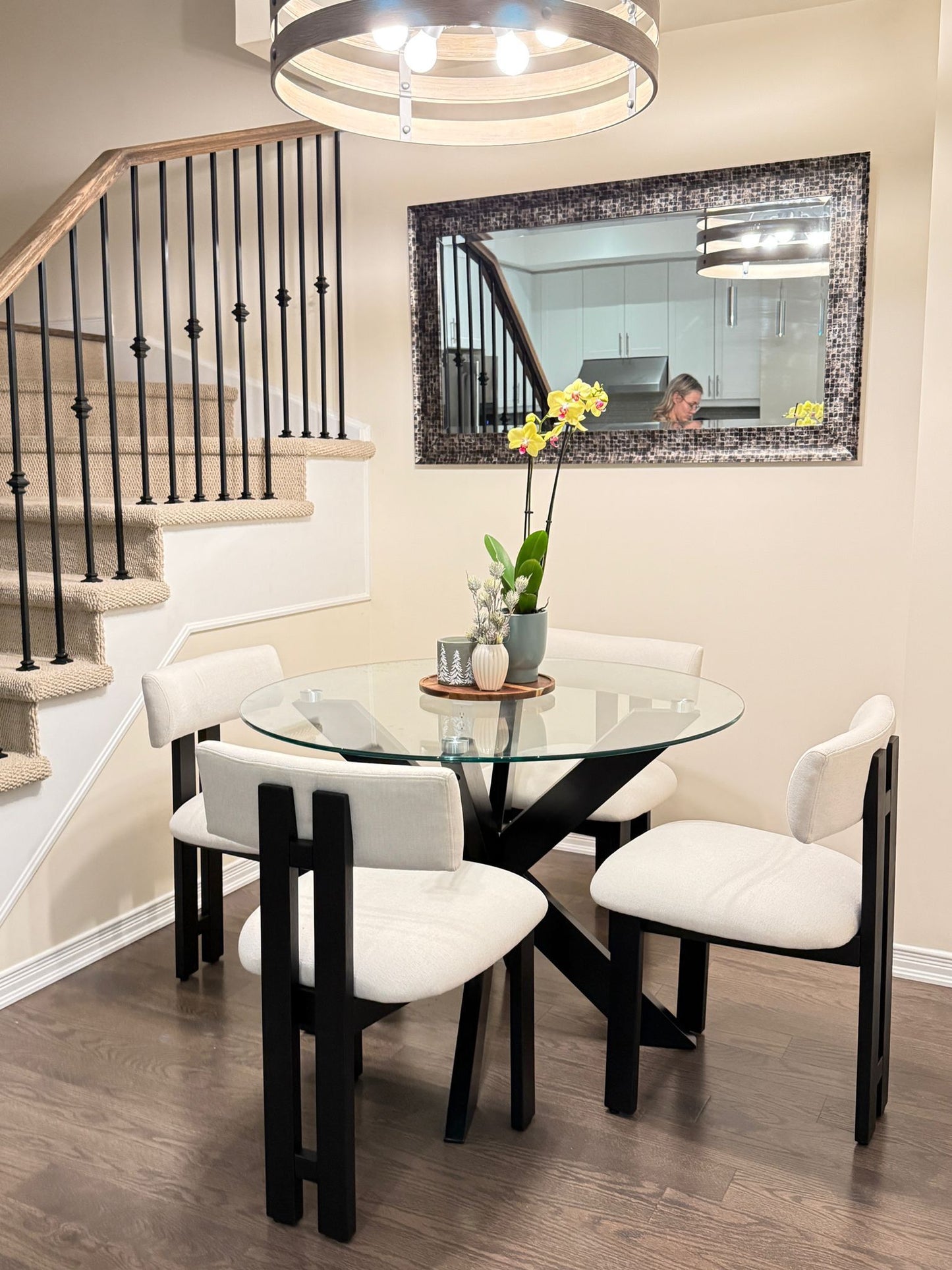 Arista Chair | Black Wood - Offwhite Linen