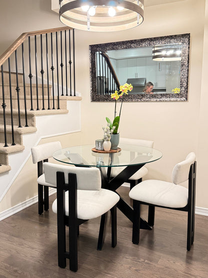 Arista Chair | Black Wood - Offwhite Linen